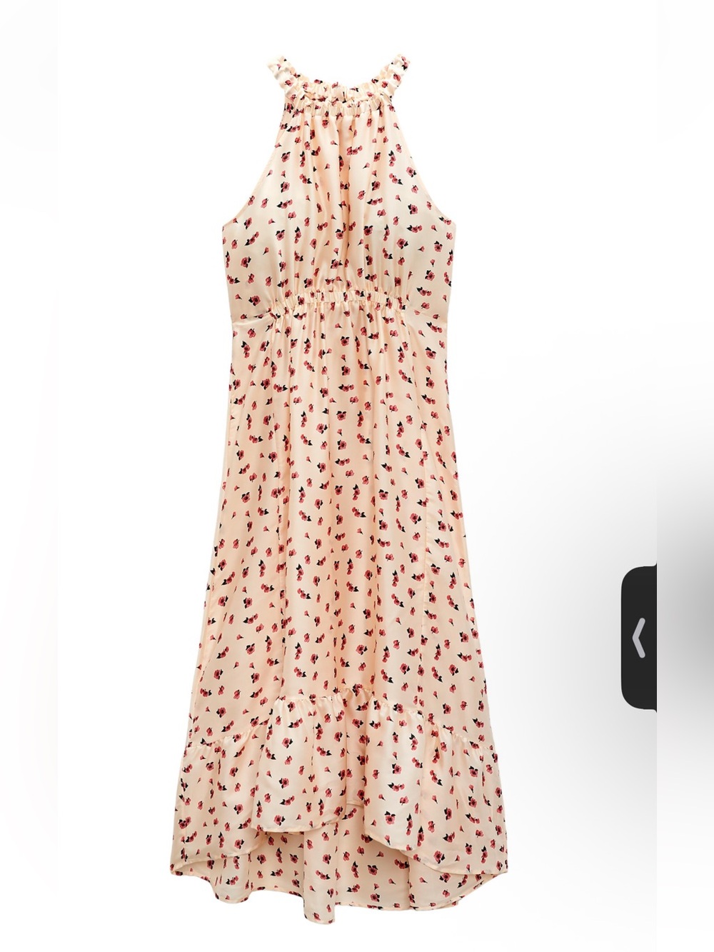 Zara satin effect  Floral Halter Maxi Dress fit for M too